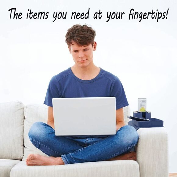 Couch Cup Holder - Silicone Sofa Armrest Tray with Cup Holder Anti-Slip Arm Tray - Picture 7 of 7